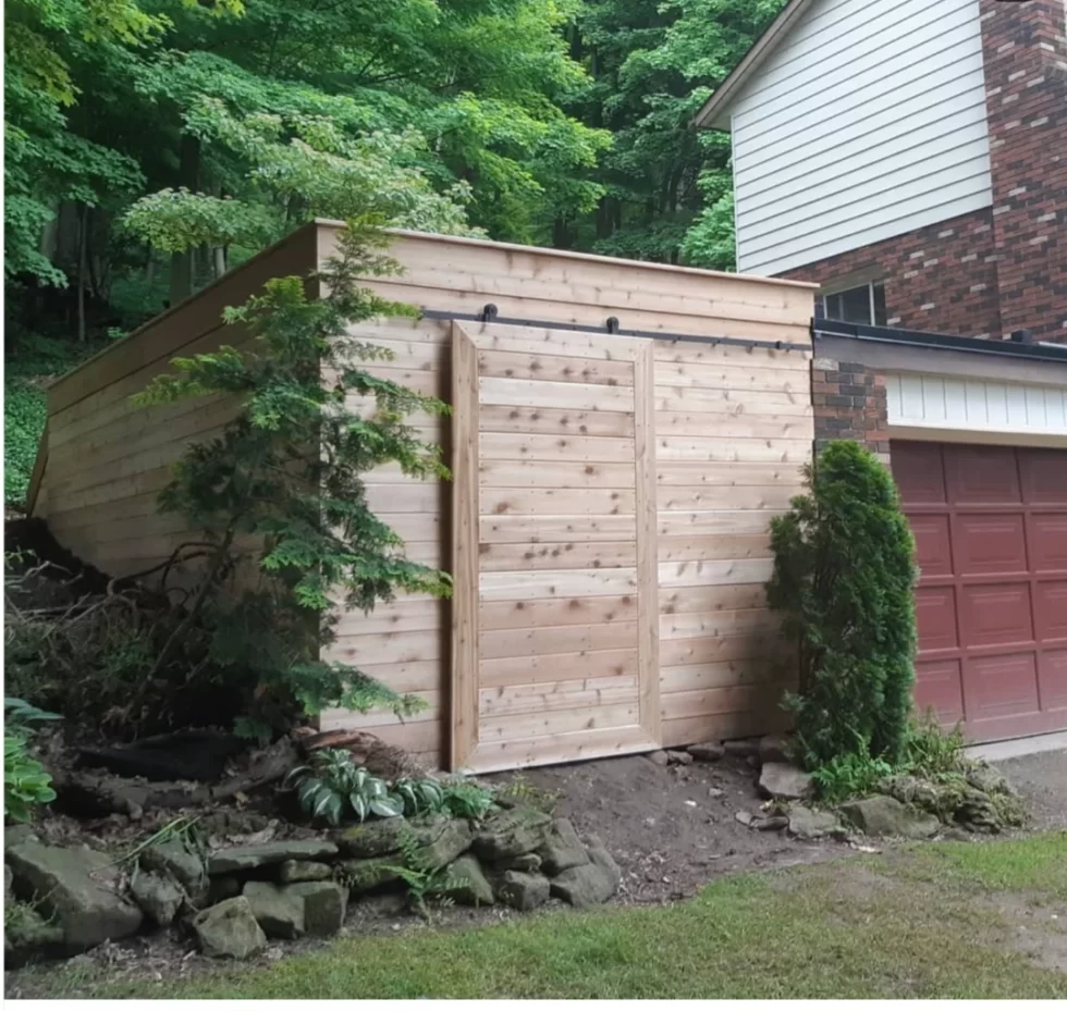 Wooden shed project by BWB Construction in Hamilton, Ontario