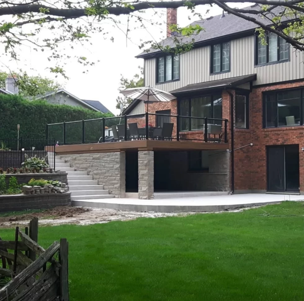 Modern backyard seating area renovation by BWB Construction in Hamilton, Ontario