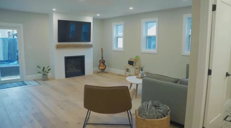 Modern family room renovation by BWB Construction in Hamilton, Ontario